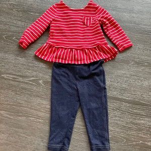 18M Red and white and blue outfit